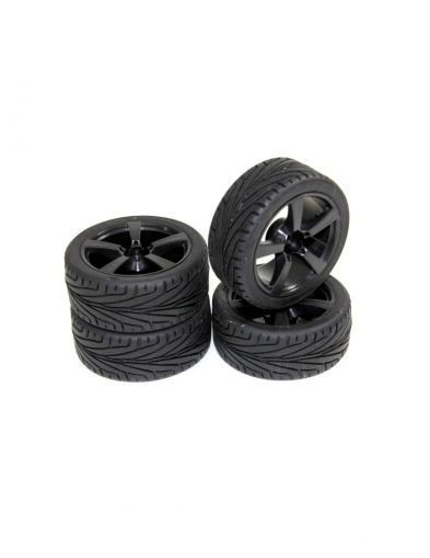 Absima – 2510006 – Wheel Set Onroad “5 Spoke / Profile” black 1:10 (4 pcs)