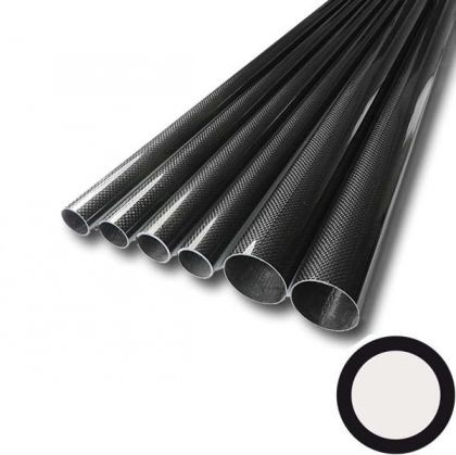 Carbon round tube, wound, 3k-PW (Ø 30 / 28) x 1000 mm