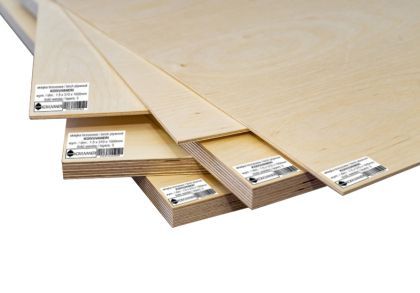 Birch plywood 0,8 x 250 x 310 mm (3 layers) Premium