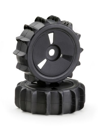 Wheel Set Buggy Disc "Sand Paddle" black 1:8 (2)