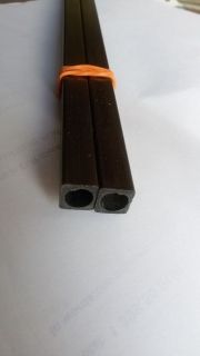 Square carbon profile 6,0 x 1000 mm, inner round hole O 4,0 mm