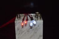 LED set white/red with aluminum holder