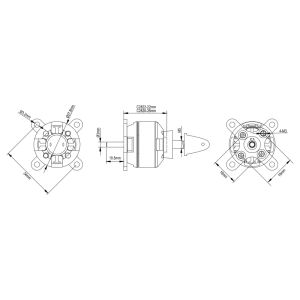 SPITZ brushless motor 2822-25 1400KV mit Spinner, Motorträger und Propelleradapter