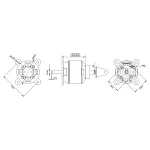 SPITZ Brushless-Motor 2830-14 850KV mit Spinner, Motorträger und Propelleradapter