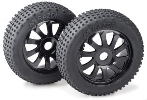 Wheel Set Buggy "Razor" 10 Spokes/Dirt black 1:8 (2)