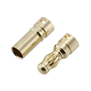 Gold (banana) connectors 3,5 mm plug (3 male + 3 female)