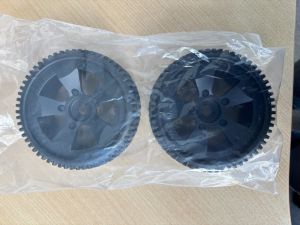1:8 Truck / Truggy Complete Wheels 5-Spoke Turbine Black / T-PIN (2)